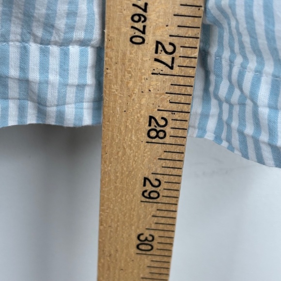 Mini Boden Dress 7-8 Embroidered Floral Cross Back Cotton Stripe Preppy Beach - Picture 6 of 13